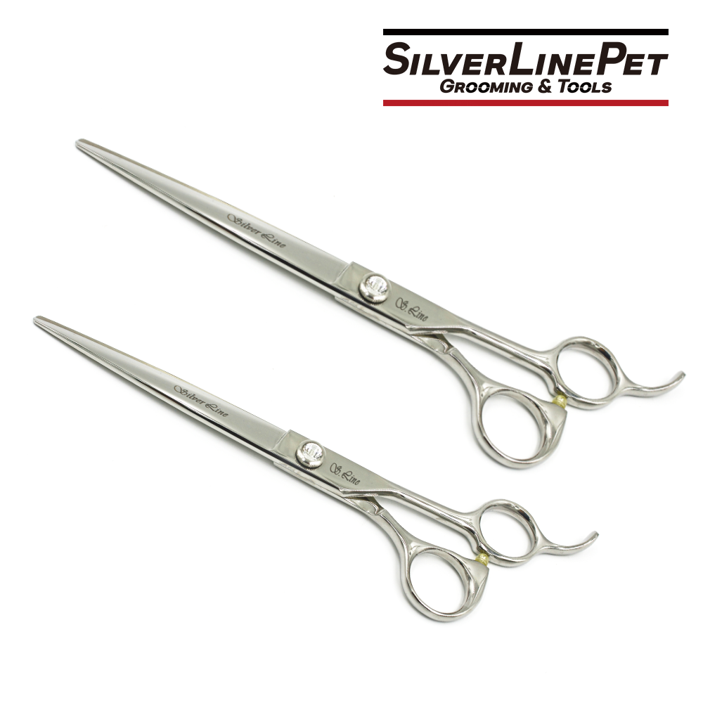 SilverLine MS Straight Scissors – 7” & 7.5” (Glossy Silver 770C Steel)