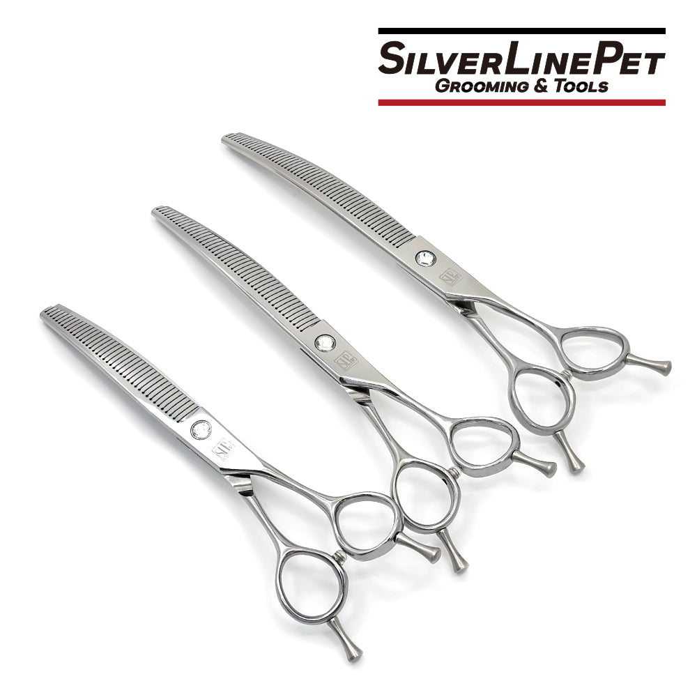 SilverLine QYL Curved Thinning Scissors – 7.5”